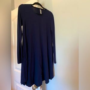 Navy Cotton Dress w/ Pockets. Medium